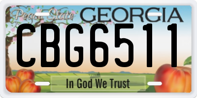 GA license plate CBG6511