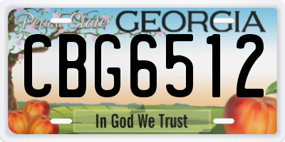 GA license plate CBG6512