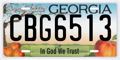 GA license plate CBG6513