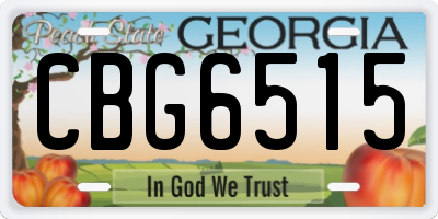 GA license plate CBG6515