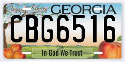 GA license plate CBG6516