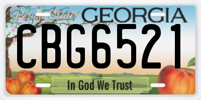 GA license plate CBG6521
