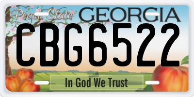 GA license plate CBG6522