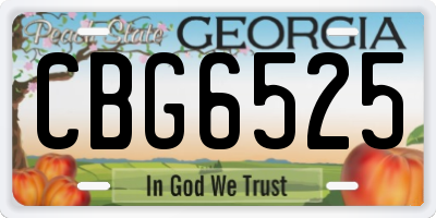 GA license plate CBG6525