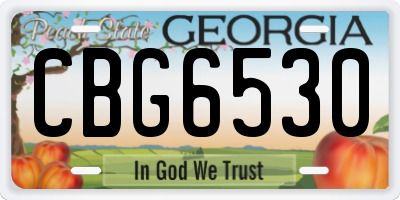 GA license plate CBG6530