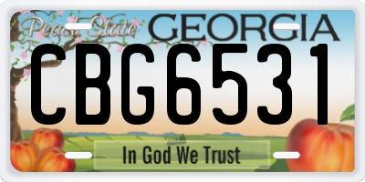 GA license plate CBG6531