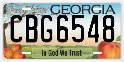 GA license plate CBG6548
