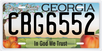 GA license plate CBG6552
