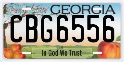 GA license plate CBG6556