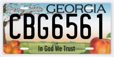 GA license plate CBG6561
