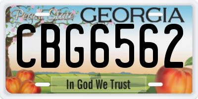 GA license plate CBG6562