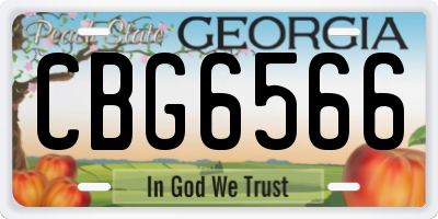 GA license plate CBG6566