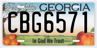 GA license plate CBG6571