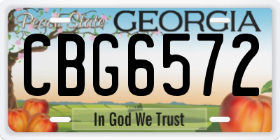 GA license plate CBG6572