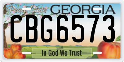 GA license plate CBG6573