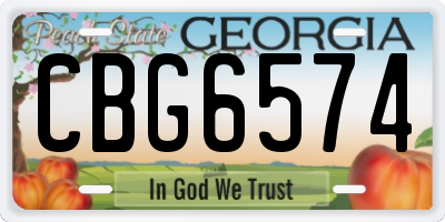 GA license plate CBG6574
