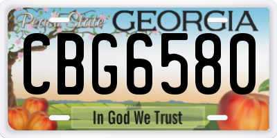 GA license plate CBG6580