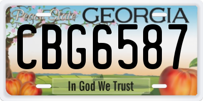 GA license plate CBG6587