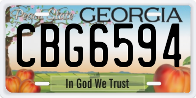 GA license plate CBG6594