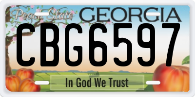 GA license plate CBG6597
