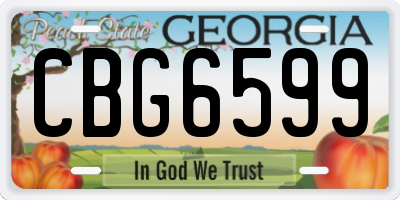GA license plate CBG6599