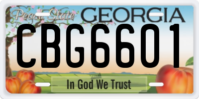 GA license plate CBG6601