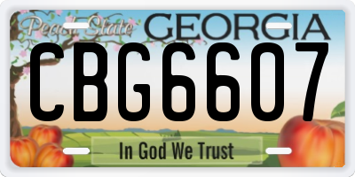 GA license plate CBG6607