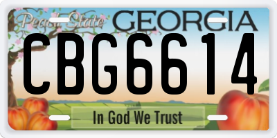 GA license plate CBG6614