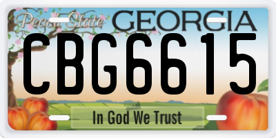 GA license plate CBG6615