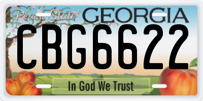 GA license plate CBG6622