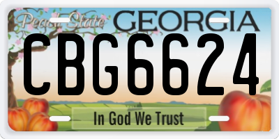 GA license plate CBG6624