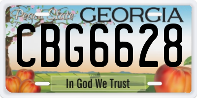 GA license plate CBG6628