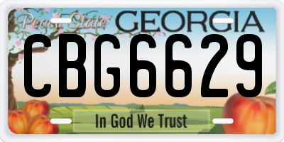 GA license plate CBG6629