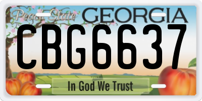 GA license plate CBG6637