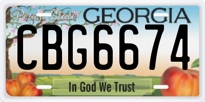 GA license plate CBG6674