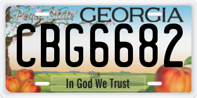 GA license plate CBG6682