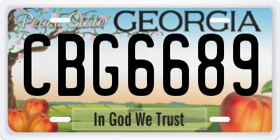 GA license plate CBG6689