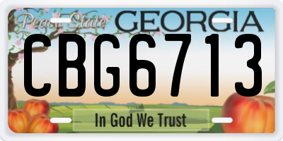 GA license plate CBG6713