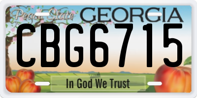 GA license plate CBG6715