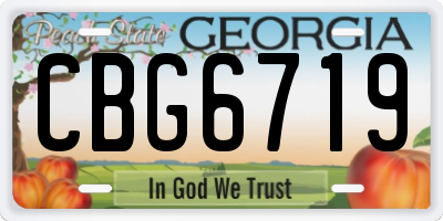 GA license plate CBG6719