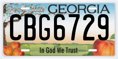 GA license plate CBG6729