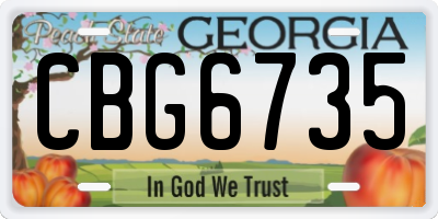 GA license plate CBG6735
