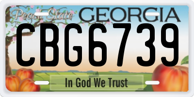 GA license plate CBG6739