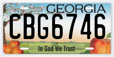 GA license plate CBG6746