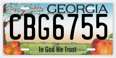 GA license plate CBG6755