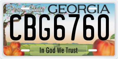 GA license plate CBG6760