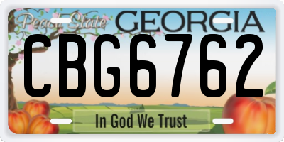 GA license plate CBG6762