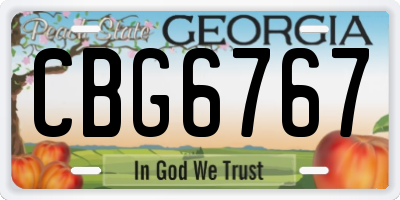 GA license plate CBG6767