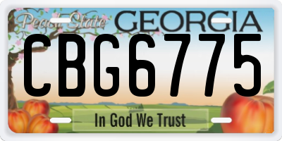 GA license plate CBG6775