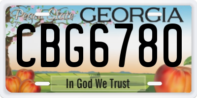 GA license plate CBG6780